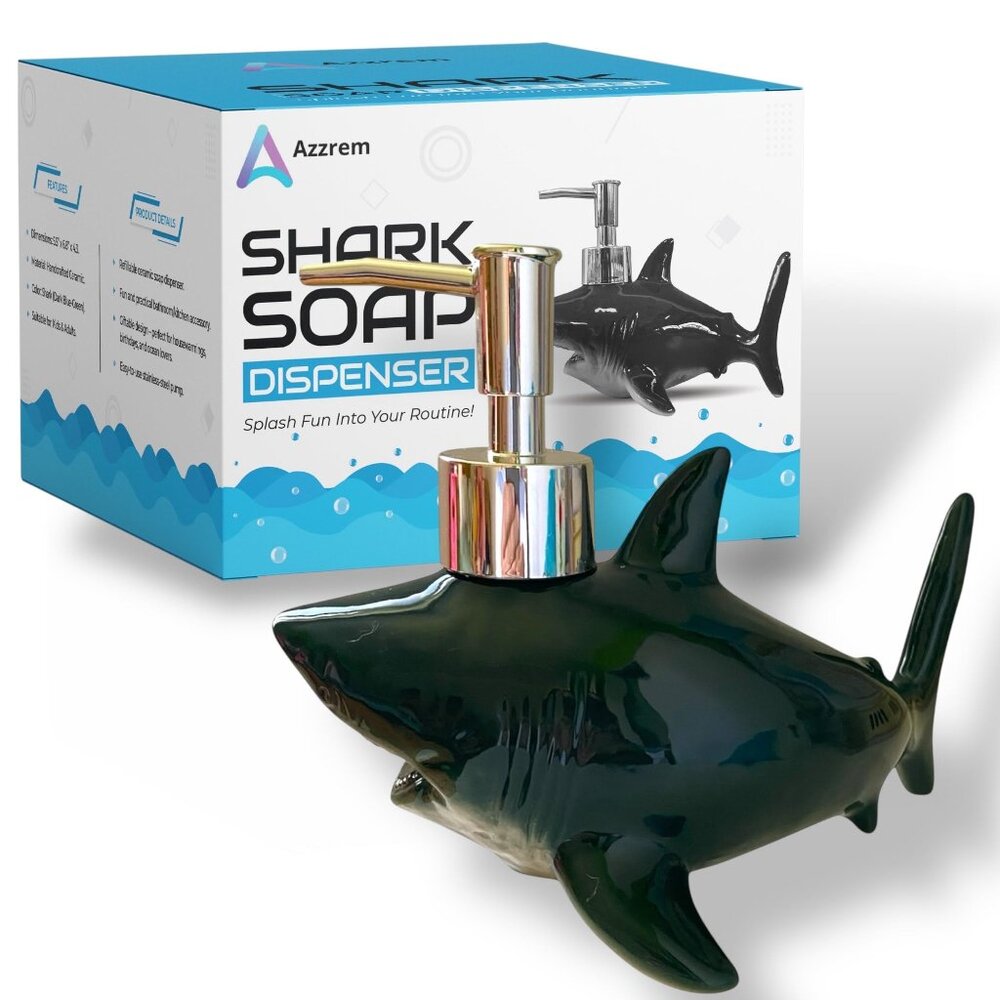 Shark Soap Dispenser for Cute Bathroom Decor - Kids soap Dispenser Gift for Shar
